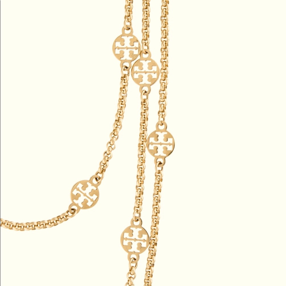 Tory Burch logo multi strand necklace